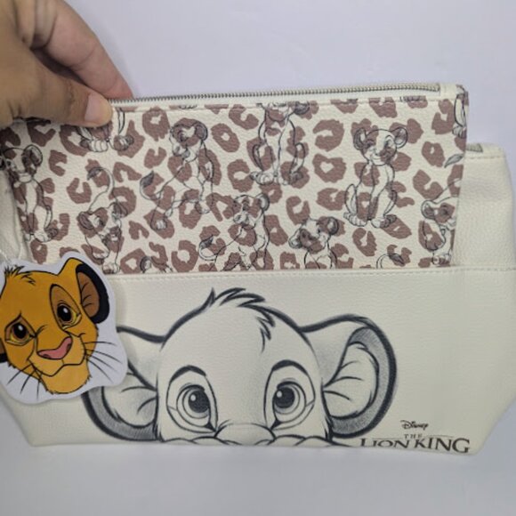 Primark Disney The Lion King Simba Initial S 2 Piece Makeup Bag Set NWT - Picture 2 of 5